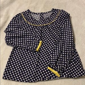 Gymboree girls Sz 7 Navy Daisy Blouse